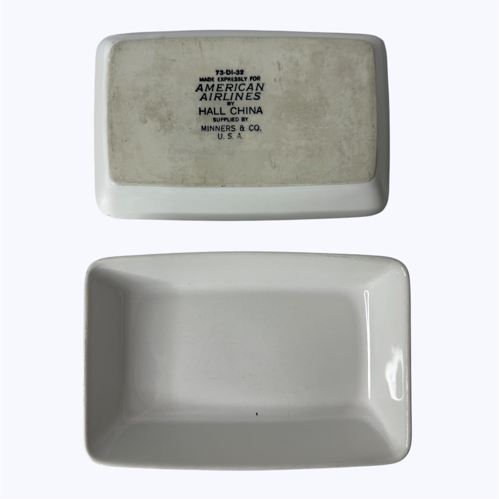 2 American Airlines Hall China Individual Casserole‎ Dishes 73-DI-32 USA Vintage